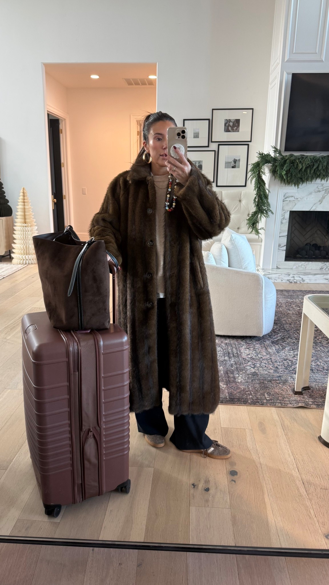 Today’s travel outfit for NYC ✈️ these wide leg pants are the best travel pants!! So comfy and wrinkle free! So perfect for travel, work wear and the holidays 

Airport outfit, Aritzia, Anthropologie, Beis, gap purse, suede purse, faux fur coat, brown coat, winter coat, winter outfit, travel outfit, airport outfit 
@gap @aritzia @beis @anthropologie @adidas @amazonfashion

#LTKTravel #LTKStyleTip #LTKHoliday