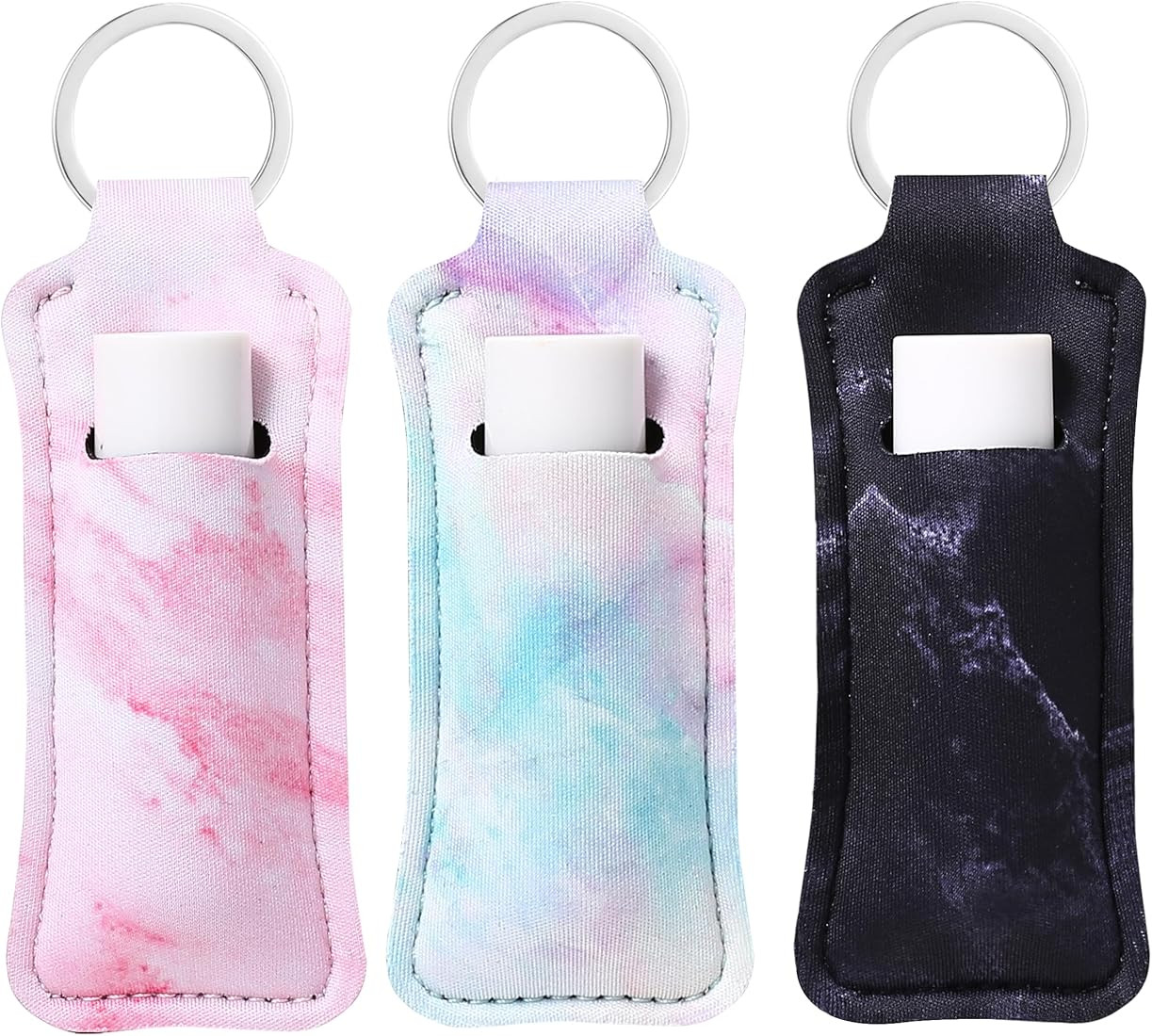 COOKOOKY Chapstick Holder Keychain Cute Lip Balm Keychain Holder with Clip | Amazon (US)