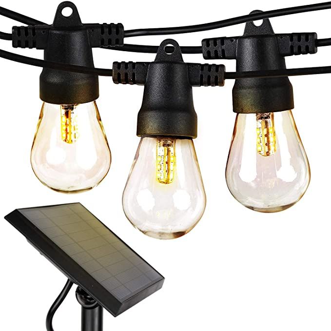 Brightech Ambience Pro - Weatherproof, Solar Power Outdoor String Lights - 27 Ft Hanging Edison B... | Amazon (US)