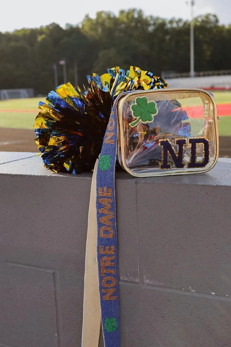 Notre Dame Stadium Clear Purse, Fighting Irish Crossbody Bag, College Football Game Day Essential... | Etsy (US)