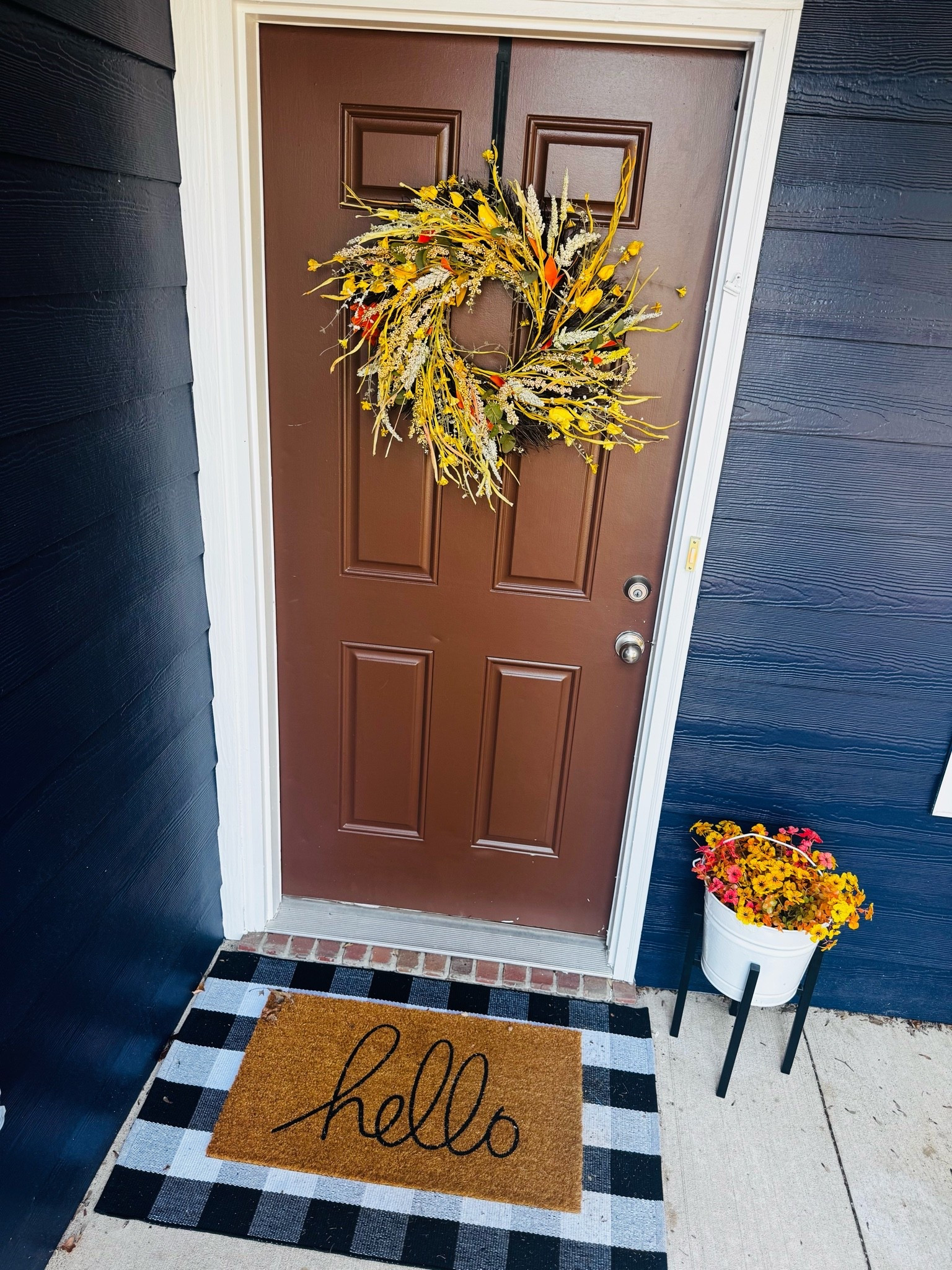 🍂 Fall Front Door Refresh 🍂

A few little touches of fall can make a front door feel so warm and welcoming! 🧡

I added a cozy fall wreath, a cute little pot + stand, faux fall flowers (because let’s be honest… my daughter doesn’t have time to water them 😂), and a sweet “hello” doormat.

Nothing over the top—just a few simple touches to bring in those pretty fall colors and make her front porch feel extra welcoming for the season. 🍁🏡

#LTKSeasonal #LTKmomlife #LTKdayinmylife