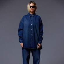 Button Up Denim Coat | SHEIN