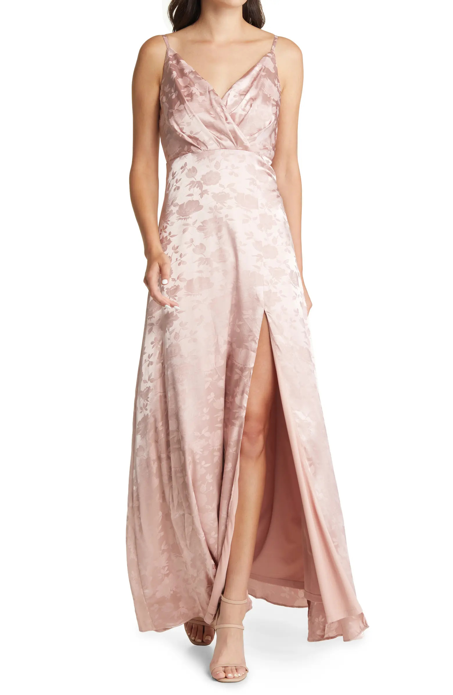 Lulus Radiant Refinement Jacquard Satin Gown | Nordstrom | Nordstrom
