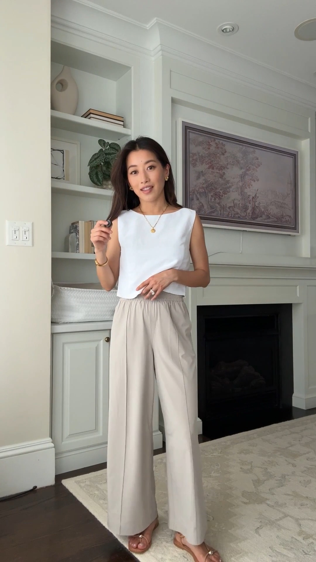 Sizing info below! I kept the ivory and wore so much already 
• Breezily pant xxs in the 25” crop length. TTS, 11” high rise, 12.25” across waist. I’m also interested in the 29” and getting free hemming in store. 

Very light, airy, machine washable. Ivory and taupe are double layered, stripes and other colors single layer.

• Aritzia top 2XS cropped. double layered with side zip. I also linked the Gap version I like in xxs regular (runs short) which is thinner single layered and no zipper

• Loeffler Randall sandals 5.5 took my bigger half size

Petite friendly wide leg pants, lululemon, busy mom style, errands

#LTKPetite #LTKmomlife #LTKTravel