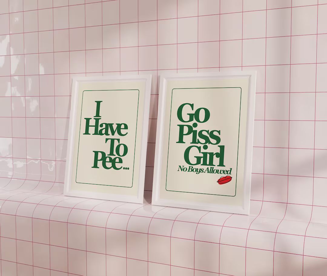Go Piss Girl Wall Art 2 Pack Trendy Wall Art Aesthetic Decor Digital Print Home Decor Pop Culture... | Etsy (US)