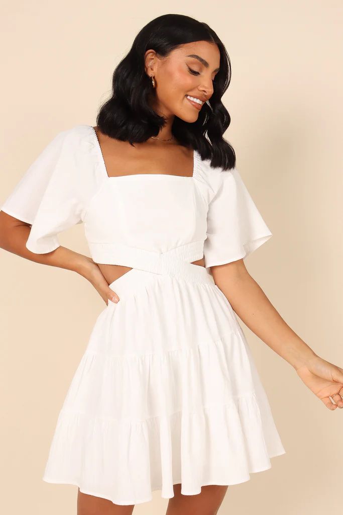 Jordyn Cut Out Mini Dress - White | Petal & Pup (US)