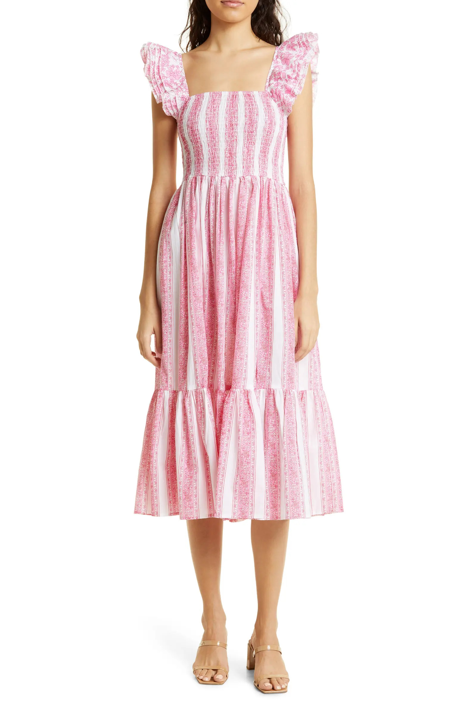 Olympia Smocked Midi Dress | Nordstrom
