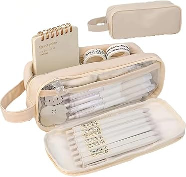 Big Capacity Pencil Case 5 Compartments Large Pencil Pouch Pen Bag Pencil Box Holder Organizer Si... | Amazon (US)