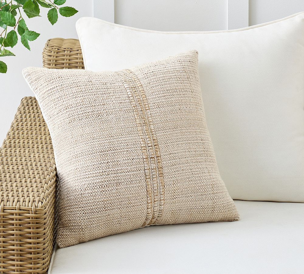 Miles Striped Outdoor Pillow | Pottery Barn (US)