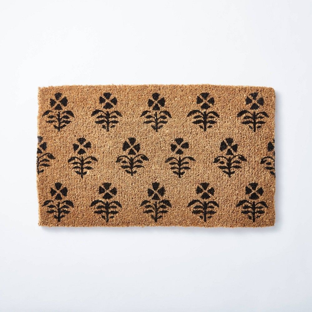 1'6""x2'6"" Block Print Coir Doormat Natural - Threshold designed with Studio McGee | Target