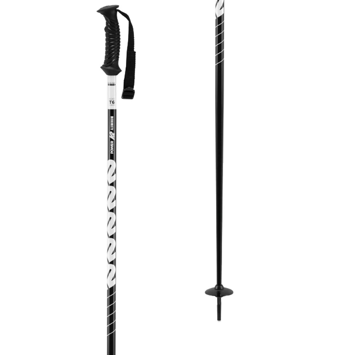 K2 Power Aluminum Ski Poles Black, 115cm | Backcountry