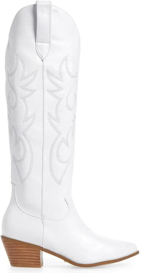 MeiLuSi Knee High Cowboy Boots Women's Cowgirl Boots for Women Embroidered Fashion Pull on Tall W... | Amazon (US)