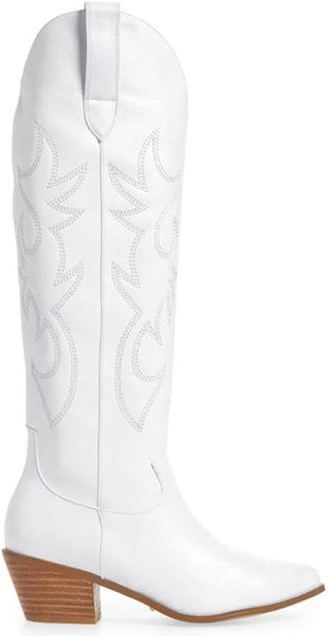 MeiLuSi Knee High Cowboy Boots Women's Cowgirl Boots for Women Embroidered Fashion Pull on Tall W... | Amazon (US)