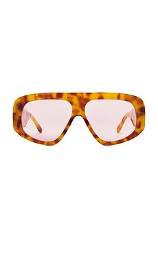 THE ATTICO X Linda Farrow Milano Sunglasses in Blonde T-Shell, Silver, & Pink from Revolve.com | Revolve Clothing (Global)