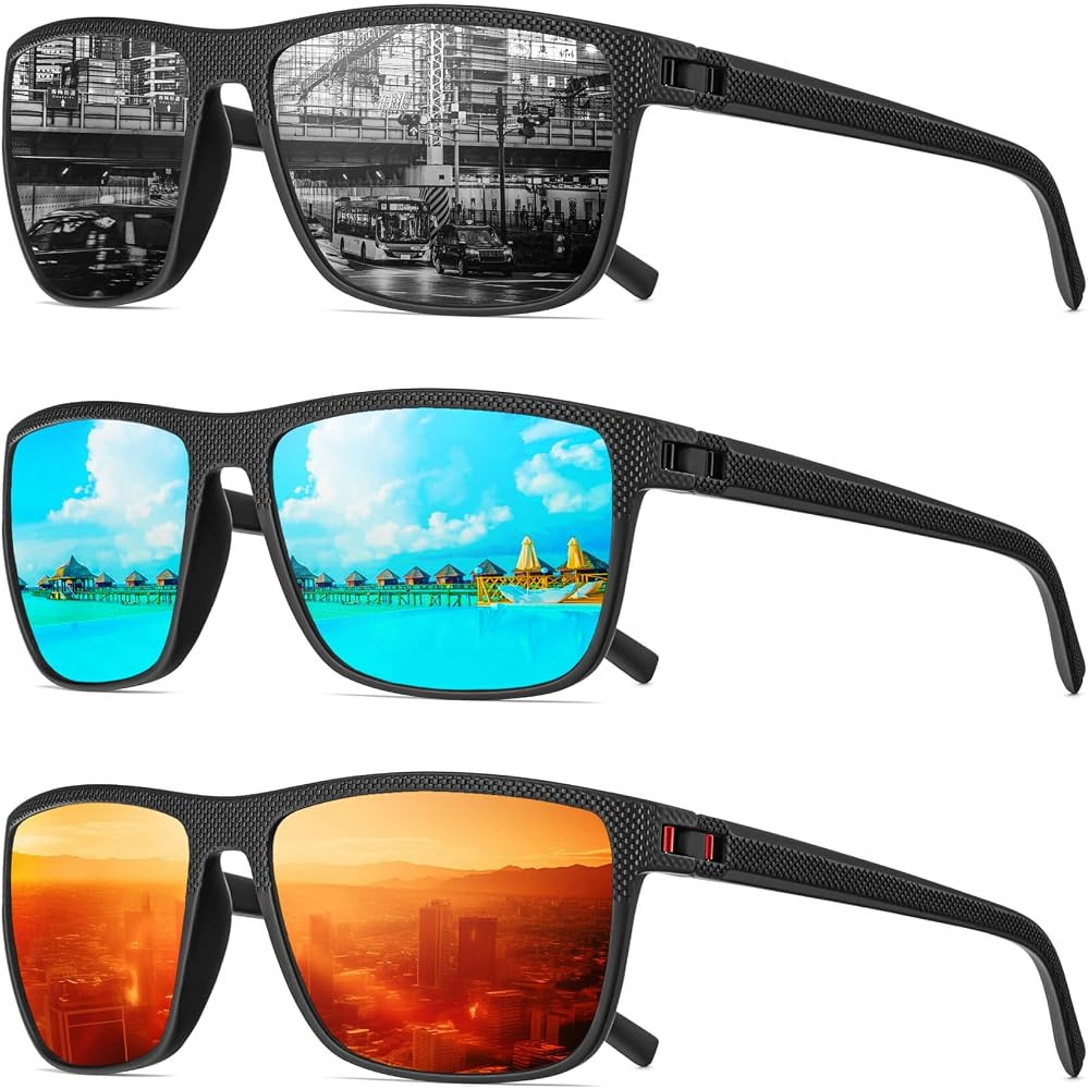 QALLY Men's Polarized Sunglasses Retro Sports Polarized Sunglasses for Men Square Outdoors Sungla... | Amazon (US)