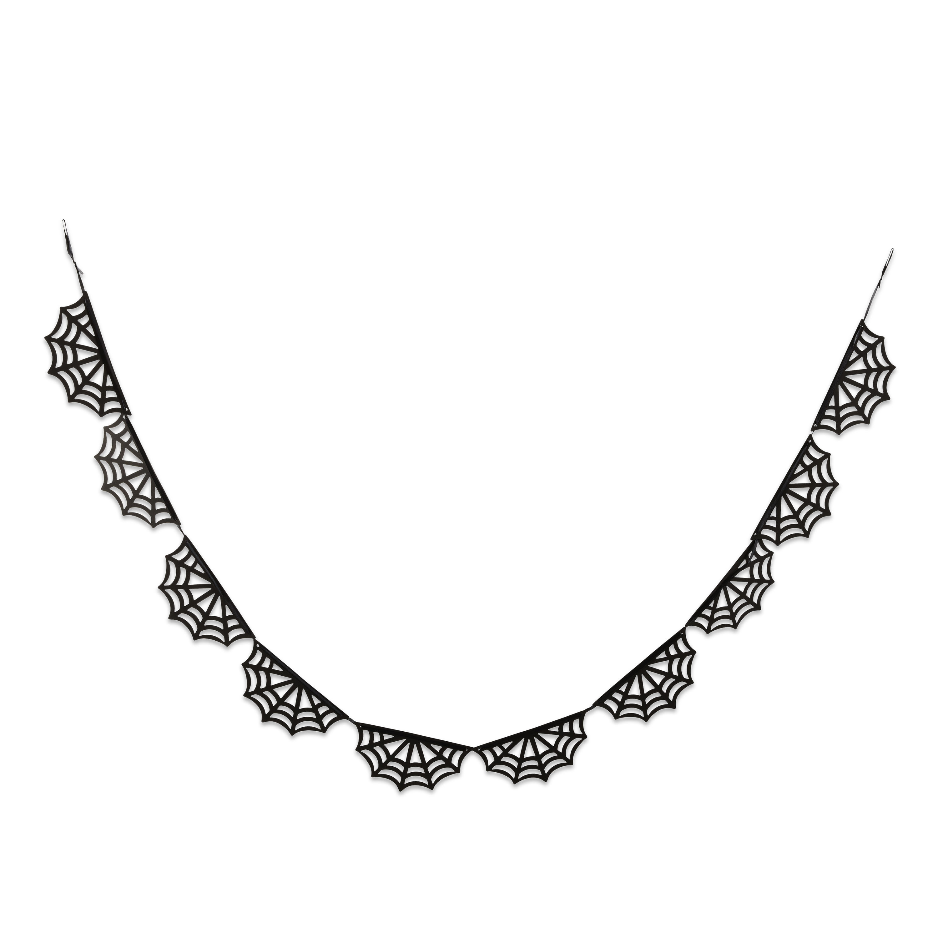 Halloween Black Glitter Spider Web Paper Garland Party Banner, 120" L x 4" H, by Way To Celebrate | Walmart (US)