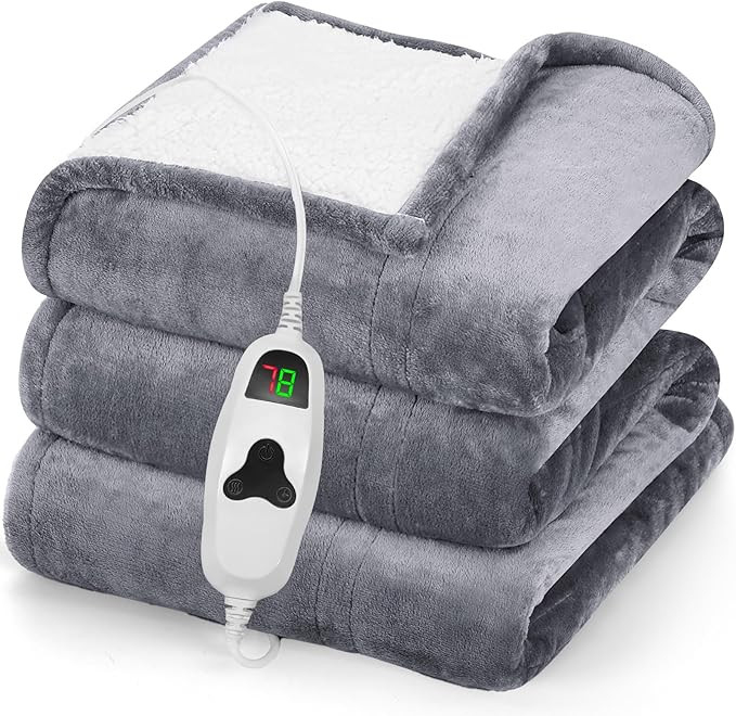 greenoak Heated Blanket Electric Throw 50"X60", Heating Blanket with 10 Heat Levels 1/2/4/6/8 Hou... | Amazon (US)