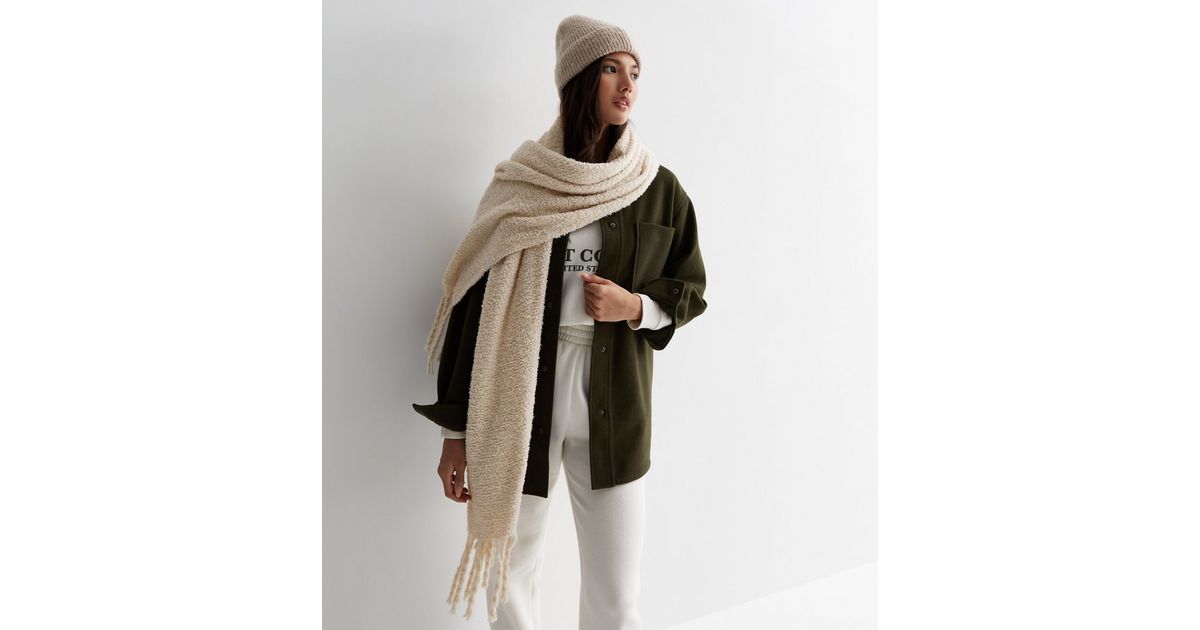 Cream Soft Knit Tassel Scarf | New Look | New Look (UK)