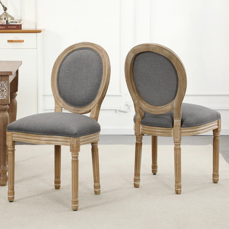 Amando Linen King Louis Back Side Chair | Wayfair North America