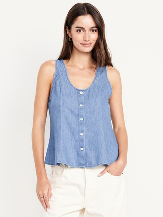 Button-Down Denim Swing Top | Old Navy (US)
