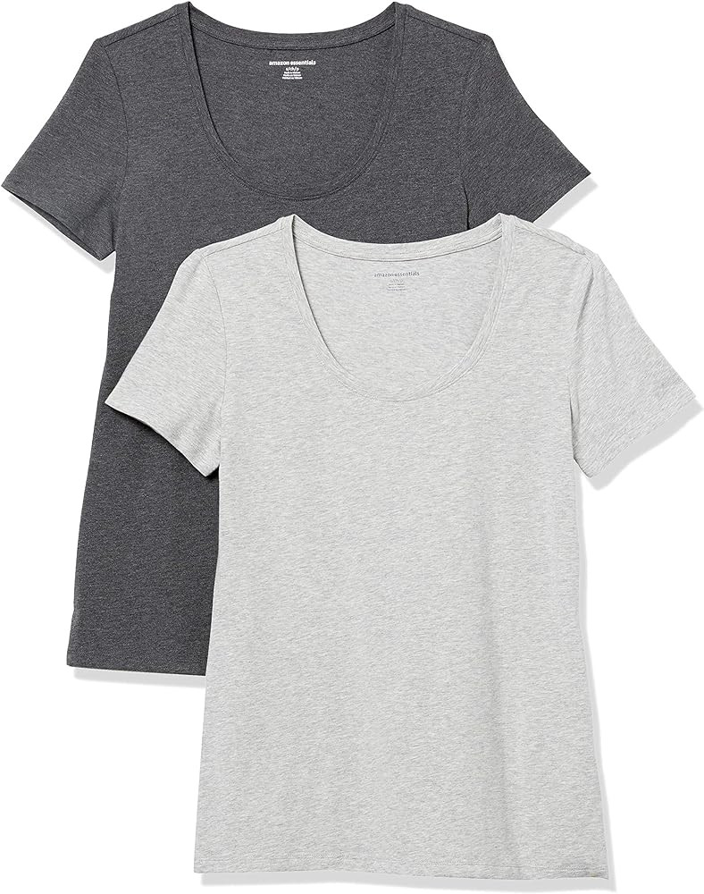 Amazon Essentials Women's Classic-Fit Short-Sleeve Scoop Neck T-Shirt (Available in Plus Size), P... | Amazon (US)