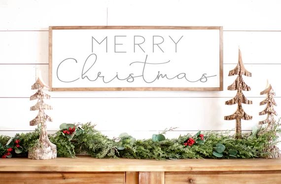 Merry Christmas Sign | Merry Christmas Sign Wood | Merry Christmas Sign Rustic | Farmhouse Christ... | Etsy (US)