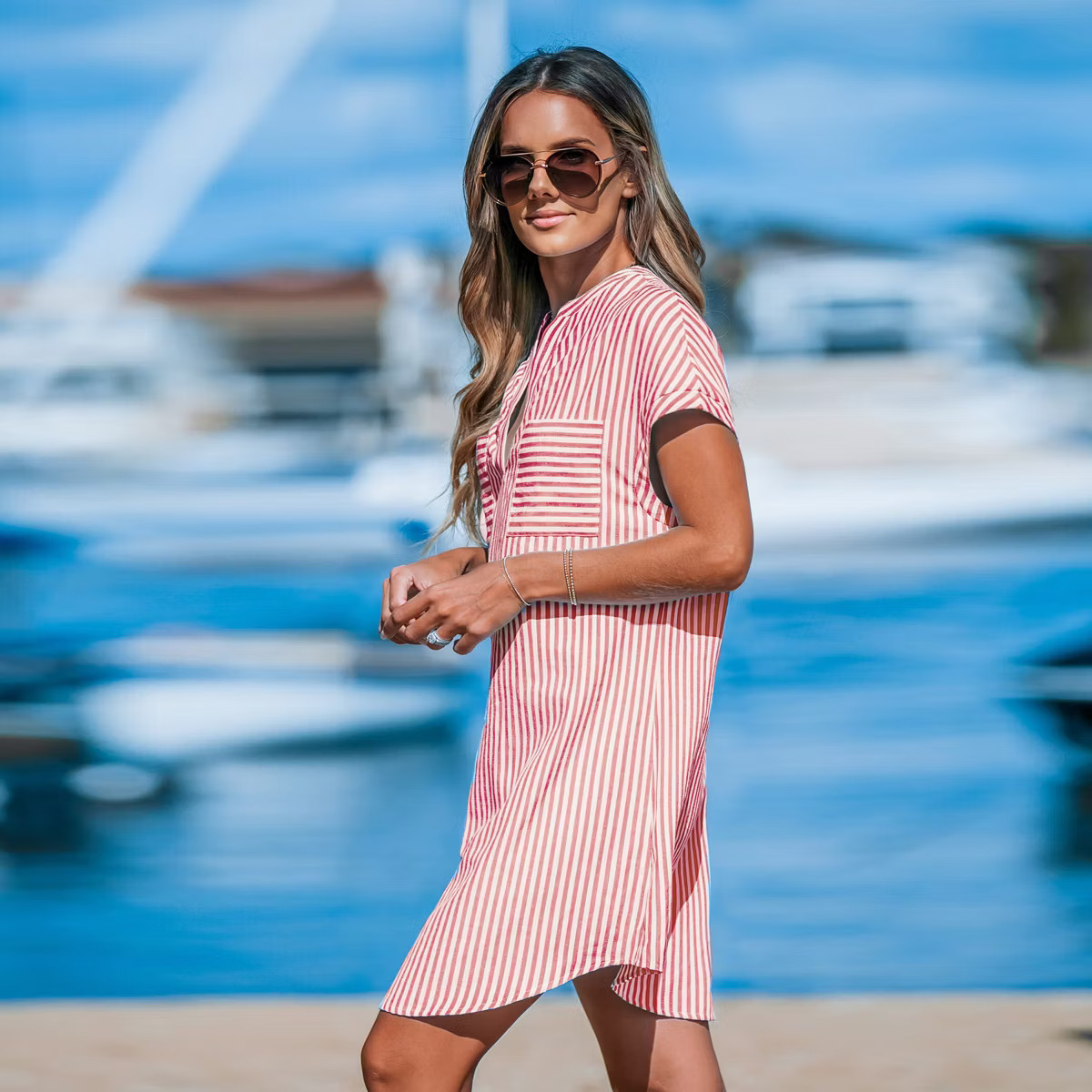 Women's Irregular Stripe Dolman Sleeve Mini Dress - Cupshe | Target