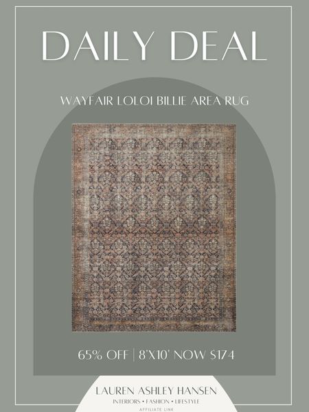 One of my favorite Loloi area rugs that we own is on major sale right now! The discount fluctuates with the size but the 8’x10’ is 65% off and under $200 right now (only $174)!!! 

#LTKStyleTip #LTKSaleAlert #LTKHome