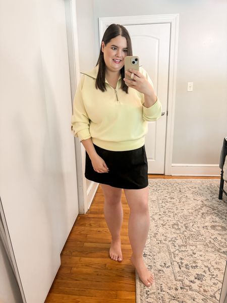 Day 15 of 30 days of outfits. 

Skirt wearing size 2x (purchased last summer would purchase today in size 1x). 

Quarter zip size 1x use code sarahxspanx for 10% off  

#LTKPlusSize #LTKMidsize