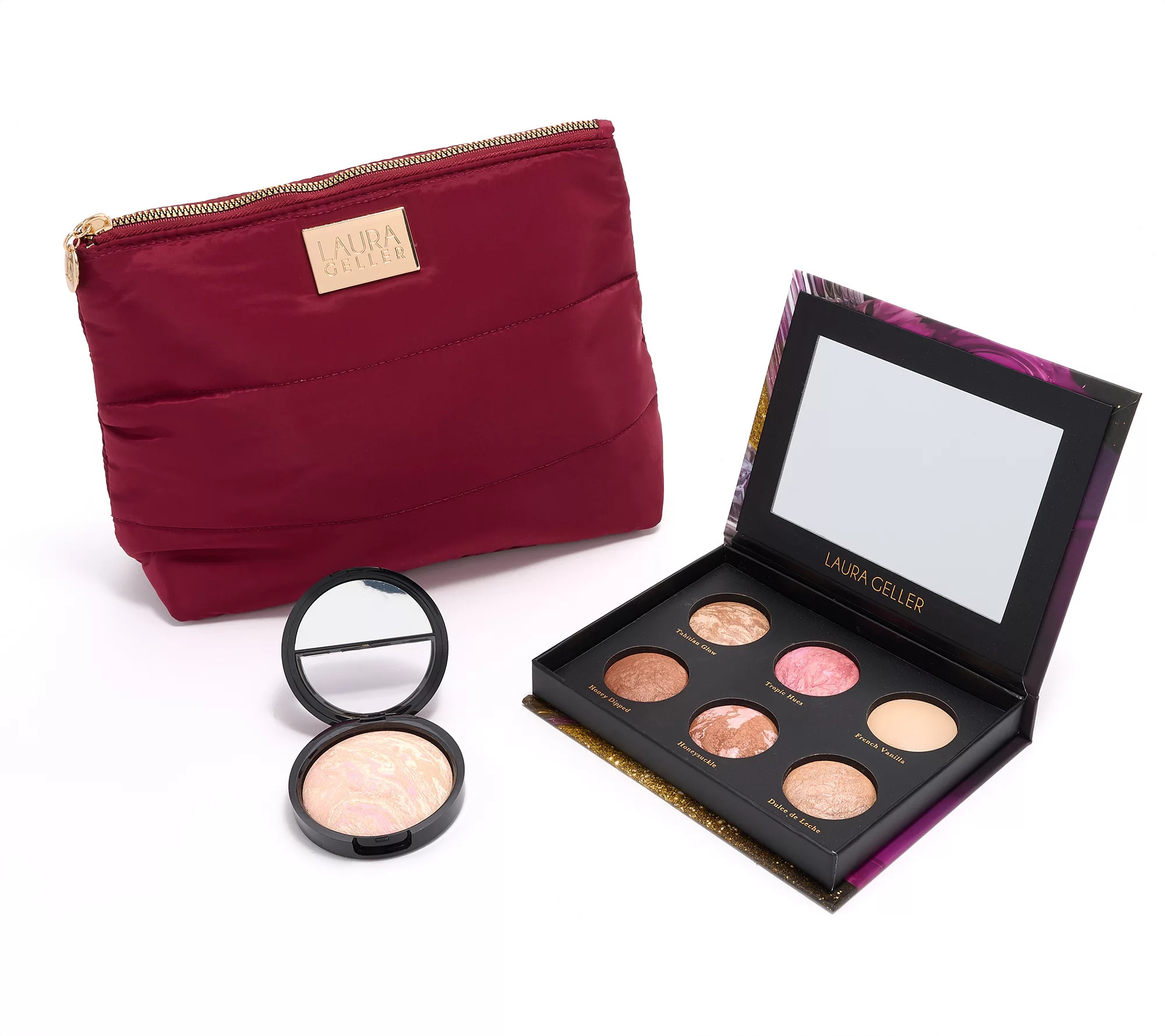 Laura Geller Balance N Glow Foundation with Baked Face Palette & Bag - QVC.com | QVC