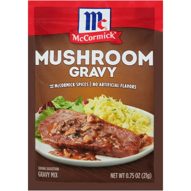 McCormick No Artificial Flavors Mushroom Gravy Mix, 0.75 oz Packet | Walmart (US)