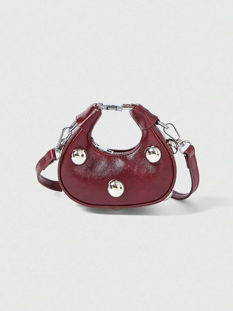 ROMWE Grunge Punk Fashionable Small Tote Bag, Minimalist Chic Design, New Handbag For Women, Solid Color Casual Shoulder Bag | SHEIN