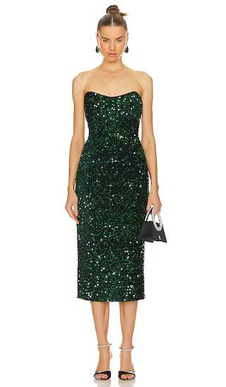 Natalina Dress in Emerald | Christmas Cocktail Party | Holiday Cocktail Party #LTKHoliday #LTKweddin | Revolve Clothing (Global)