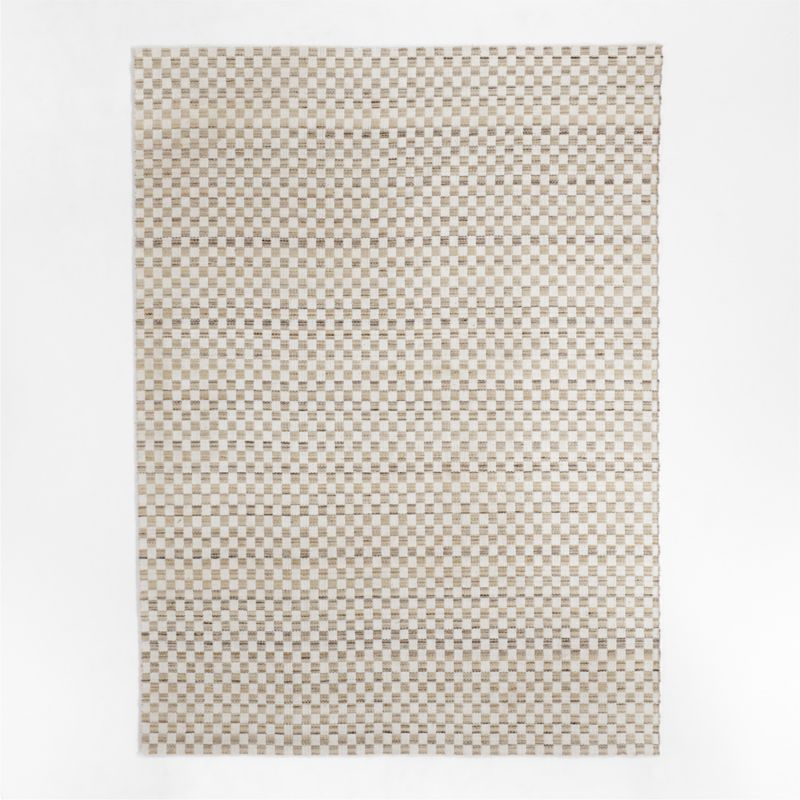 Toulouse Checkered Warm Tan Area Rug 6'x9' | Crate & Barrel | Crate & Barrel