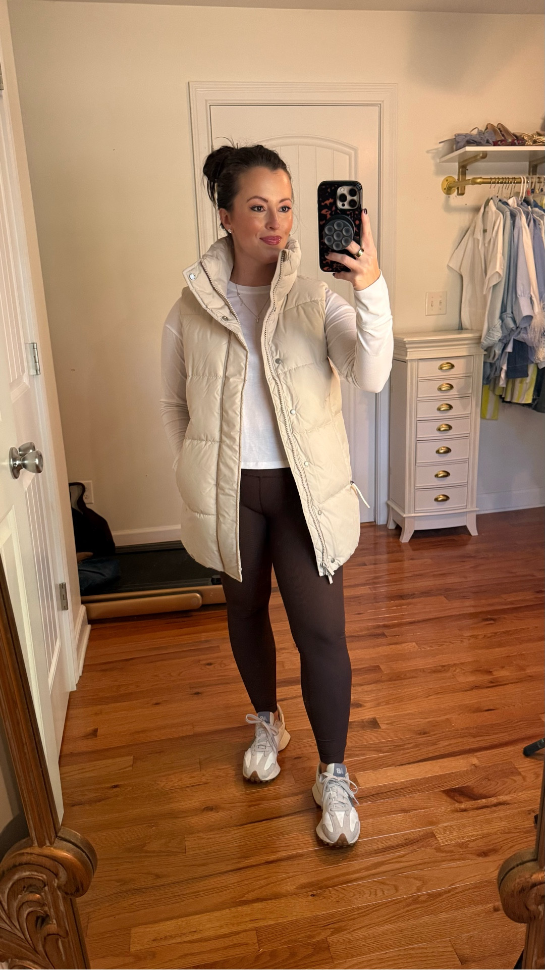 Target Circle week - 40% off activewear! Brown workout leggings (M). Women’s beige puffer vest (S). White long sleeve workout tee (XS)

#LTKSeasonal #LTKActive #LTKFindsUnder50