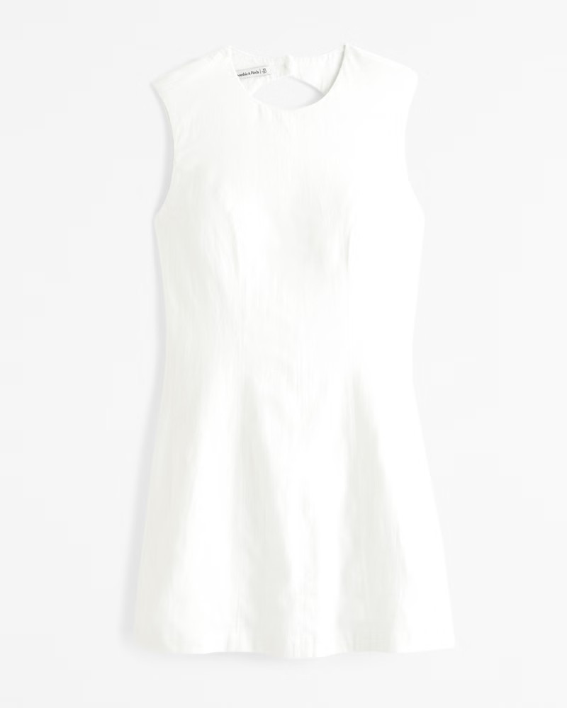 Women's Linen-Blend Shell Mini Dress | Women's New Arrivals | Abercrombie.com | Abercrombie & Fitch (US)