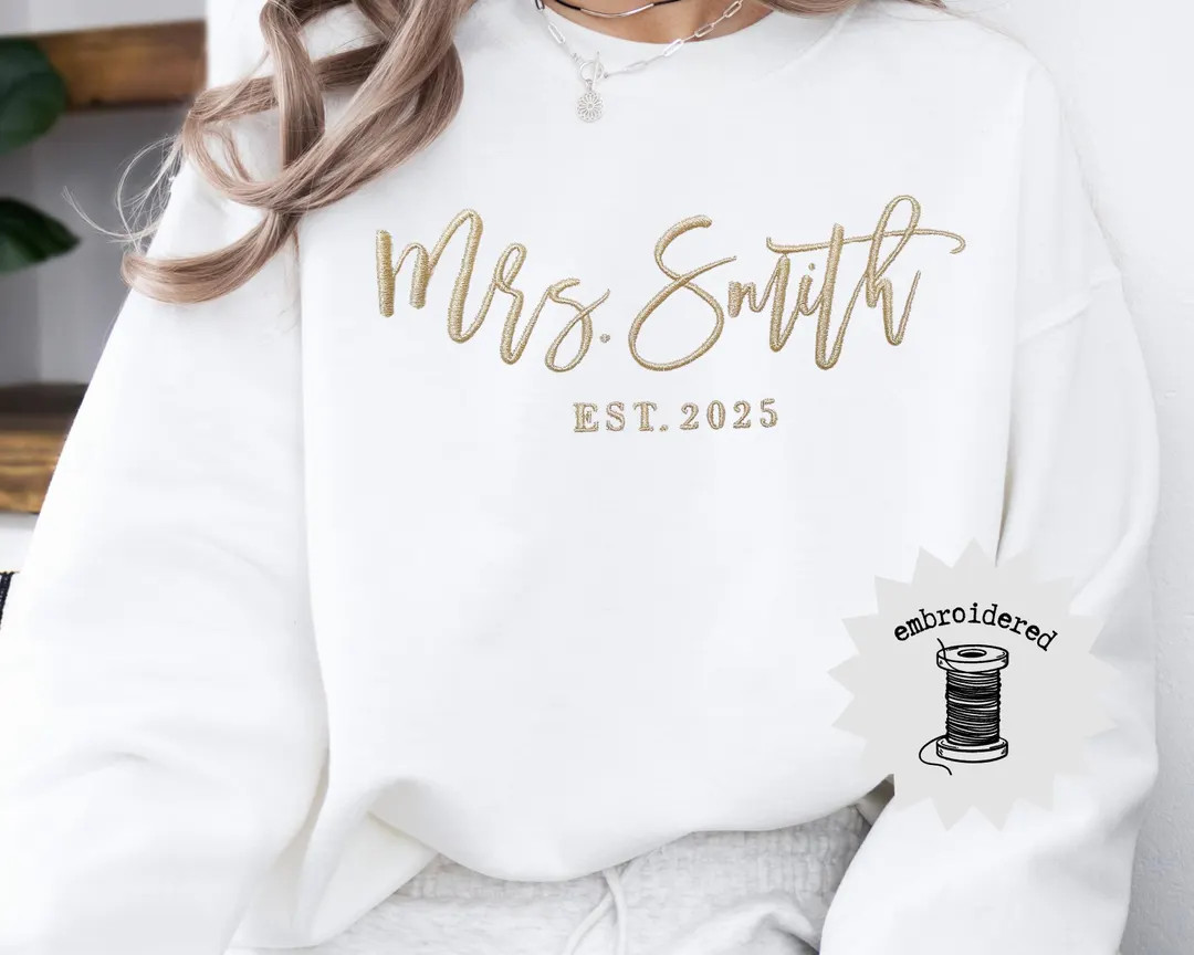Personalized Mrs. Sweater – Custom Bridal Gift, Wedding Sweatshirt, Bride to Be Gift, Just Marr... | Etsy (US)