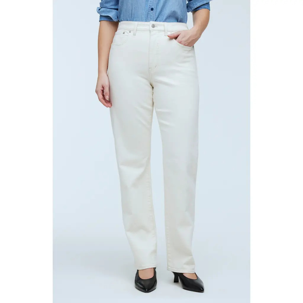 Madewell The Curvy '90s Straight Leg Jeans in Vintage Canvas at Nordstrom, Size 26 | Nordstrom