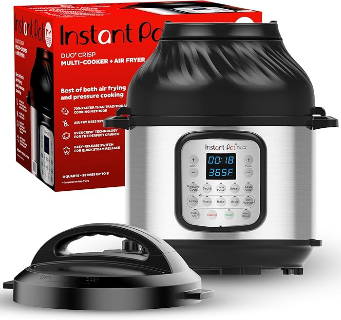 Instant Pot Duo Crisp 11-in-1 Air Fryer and Electric Pressure Cooker Combo with Multicooker Lids ... | Amazon (US)