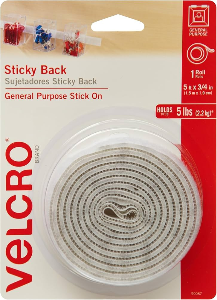 VELCRO Brand 5 Ft x 3/4 In | White Tape Roll with Adhesive | Cut Strips to Length | Sticky Back H... | Amazon (US)