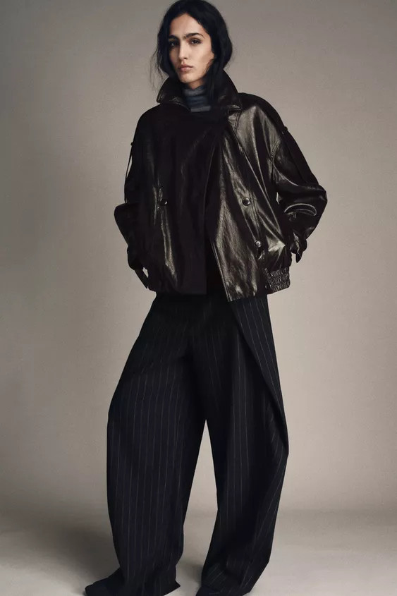 ZW COLLECTION WOOL PINSTRIPE PANTS | Zara US