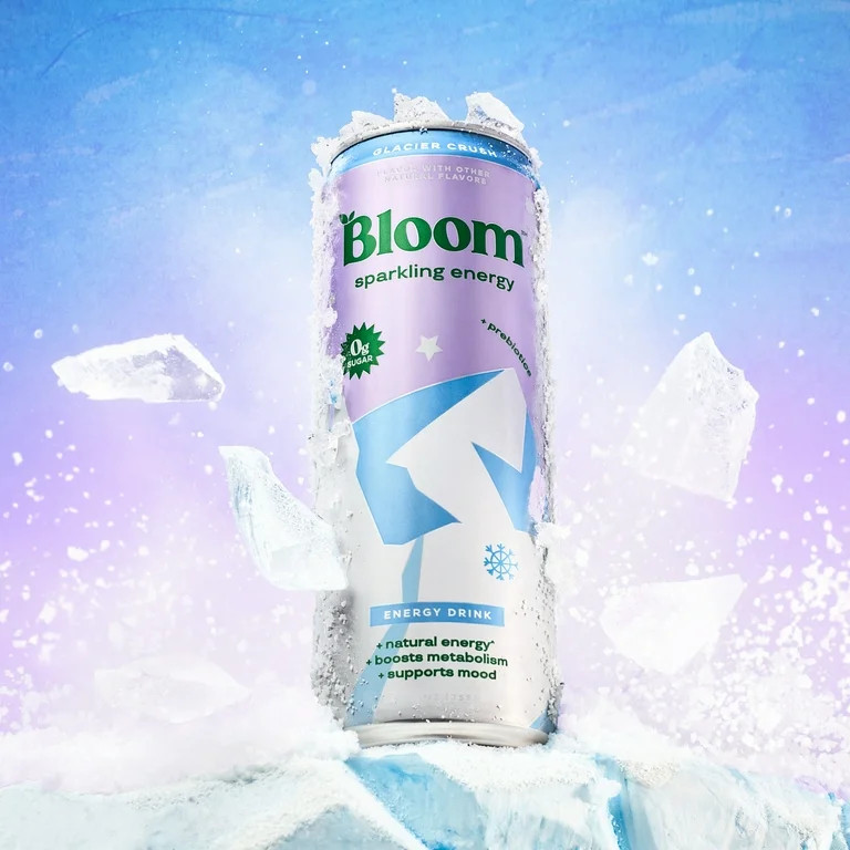 Bloom Nutrition Sparkling Energy Drink, Glacier Crush, 12 fl oz Single Can | Walmart (US)