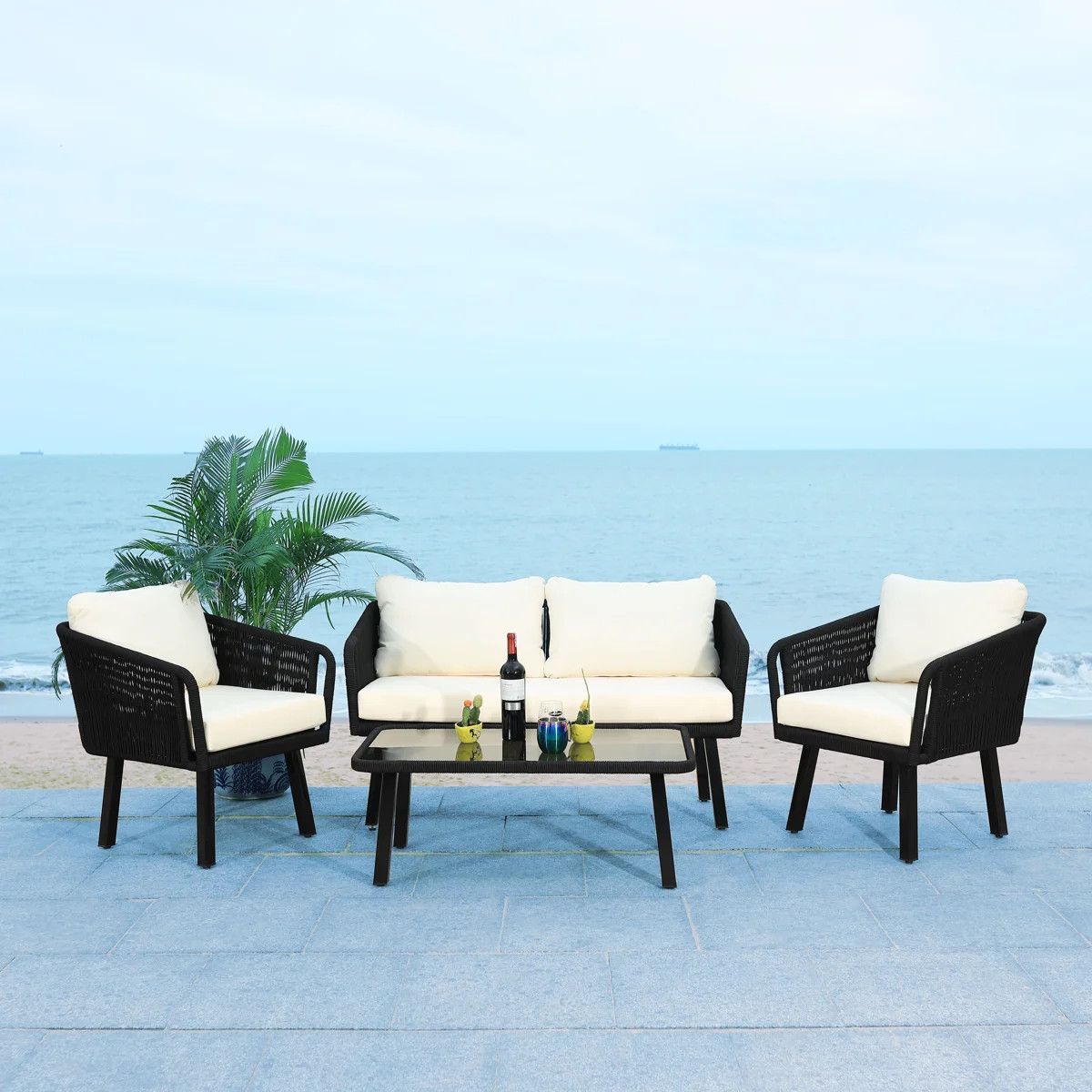 Cangelosi 4 Piece Rattan/Wicker Sofa Seating Group with Cushions | Wayfair North America