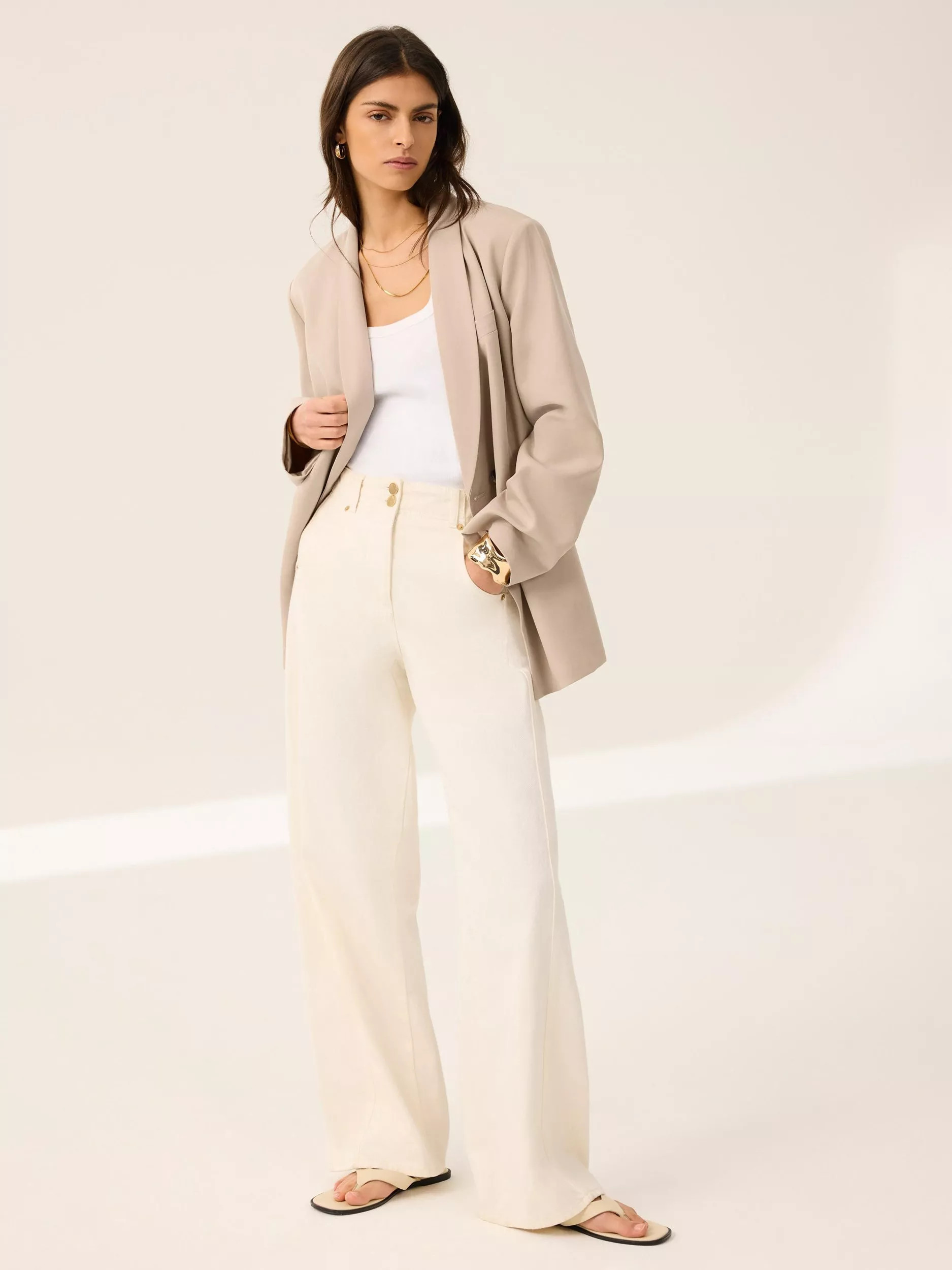 Single Breasted Blazer, Natural | John Lewis (UK)