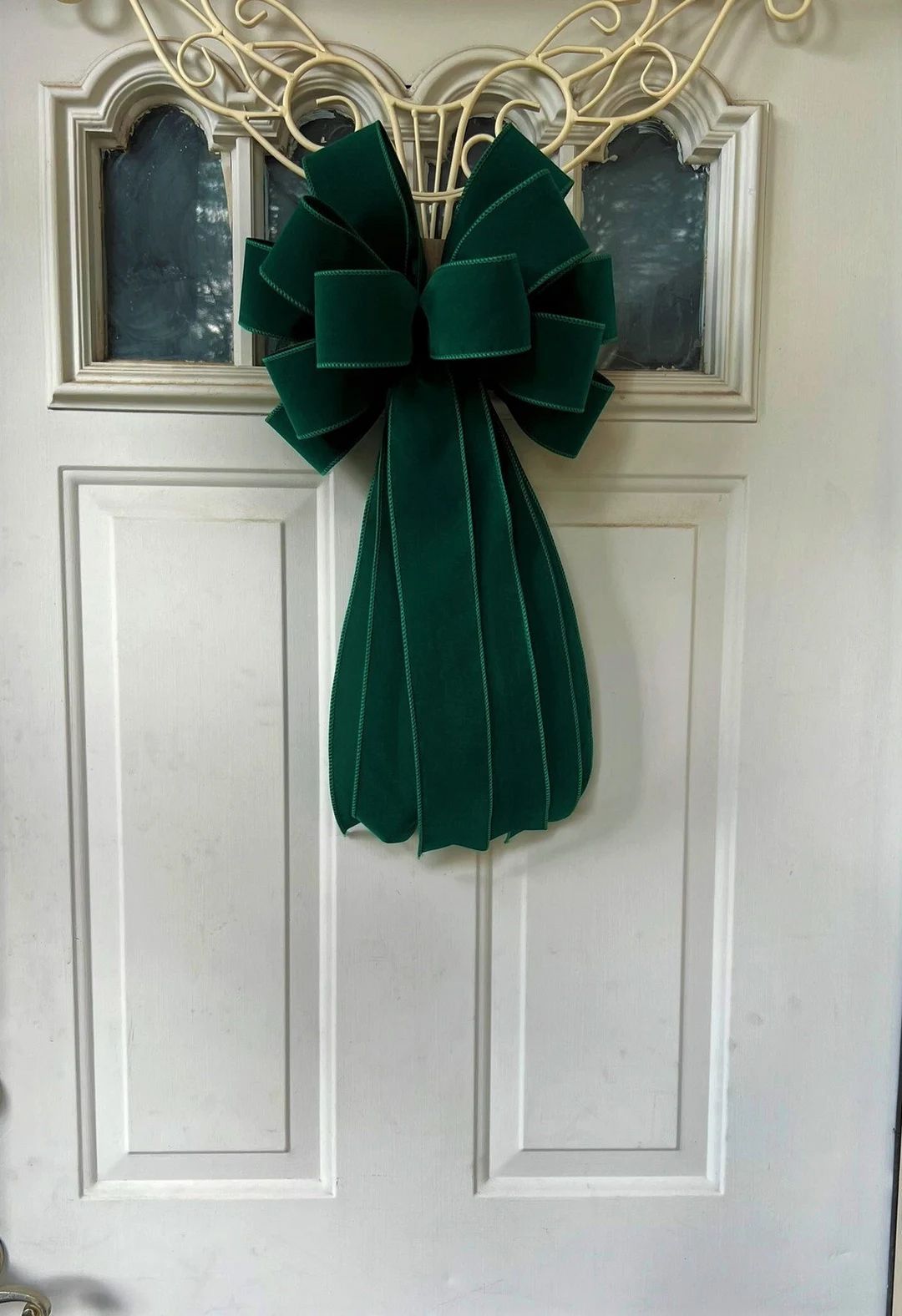 Emerald Velvet Christmas Tree Bow for Wreath Hunter Velvet - Etsy | Etsy (US)