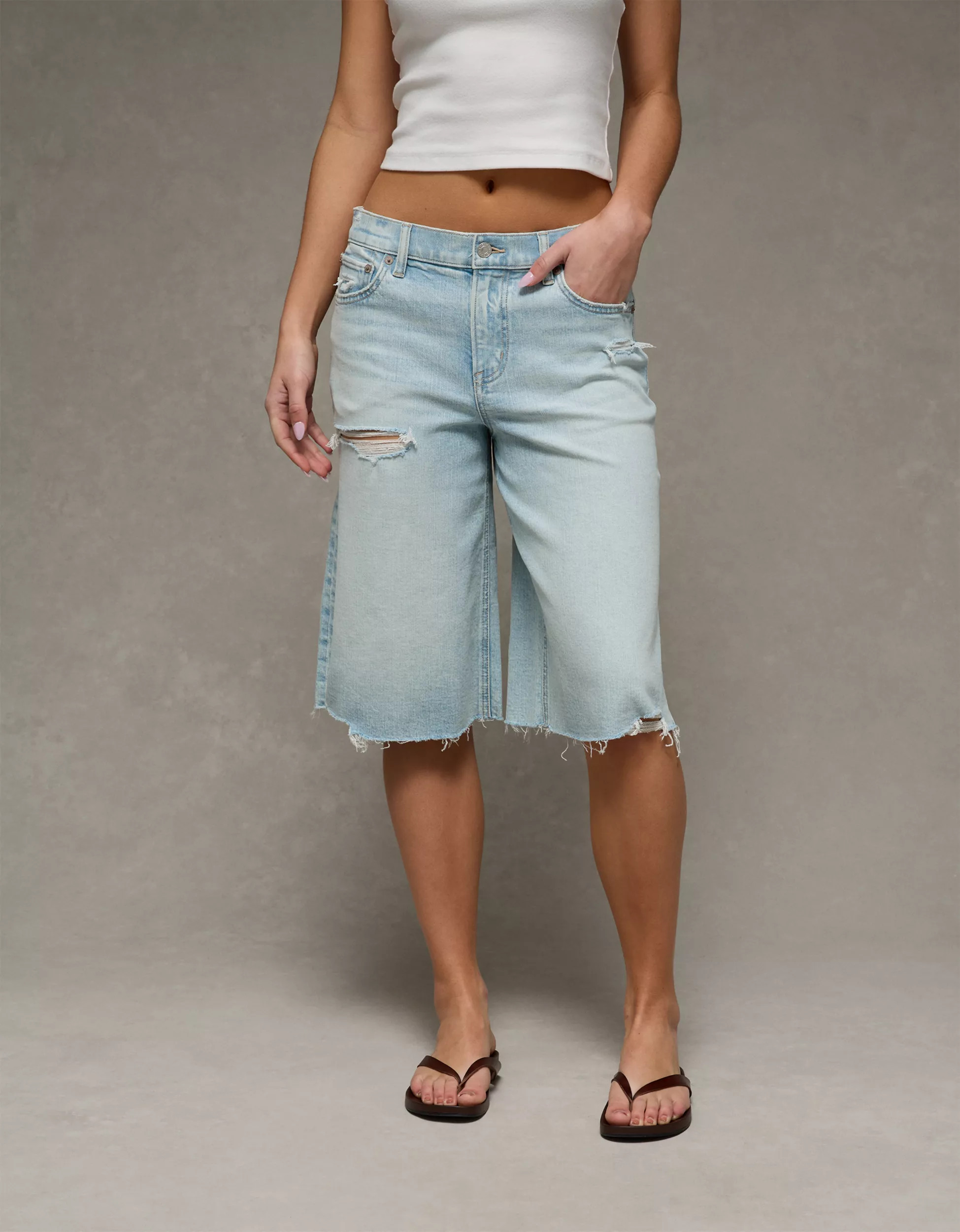 AE 15" Stretch Low-Rise Jort | American Eagle Outfitters (US & CA)