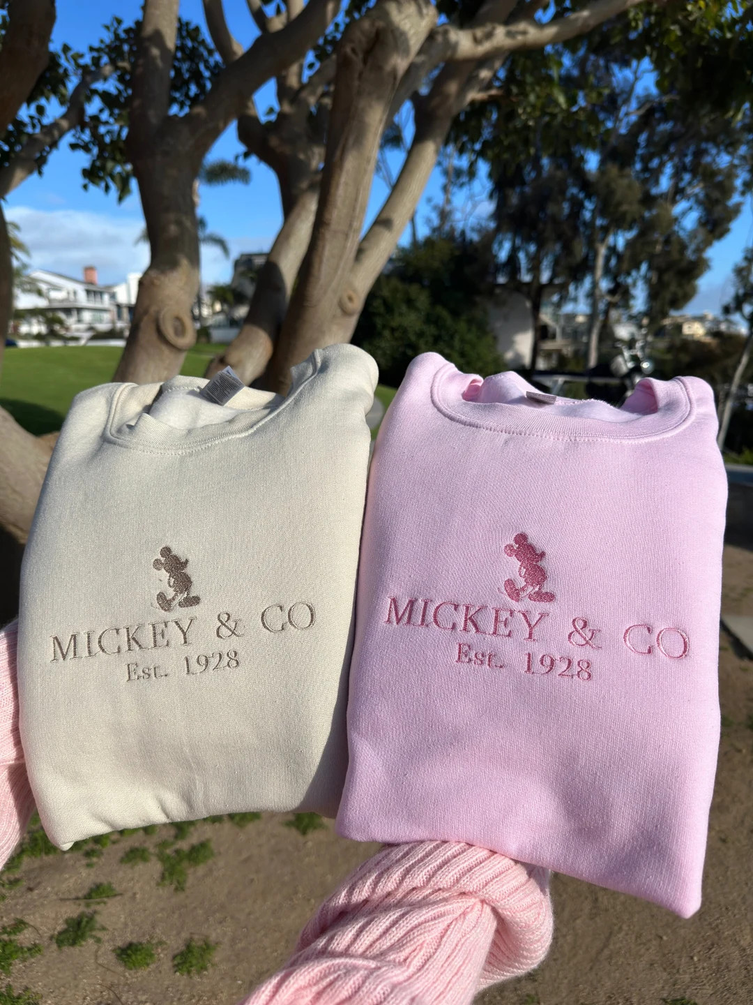 Embroidered Monochrome Couple's Mickey Mouse & Co Sweatshirt | Etsy (US)