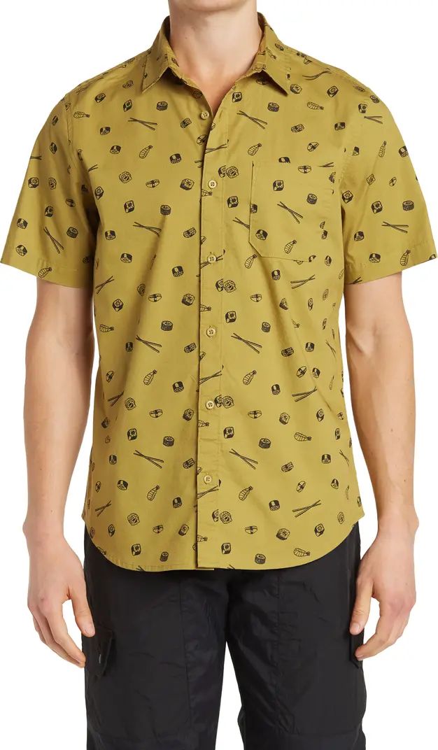 Abound Short Sleeve Sushi Print Button Front Shirt | Nordstromrack | Nordstrom Rack