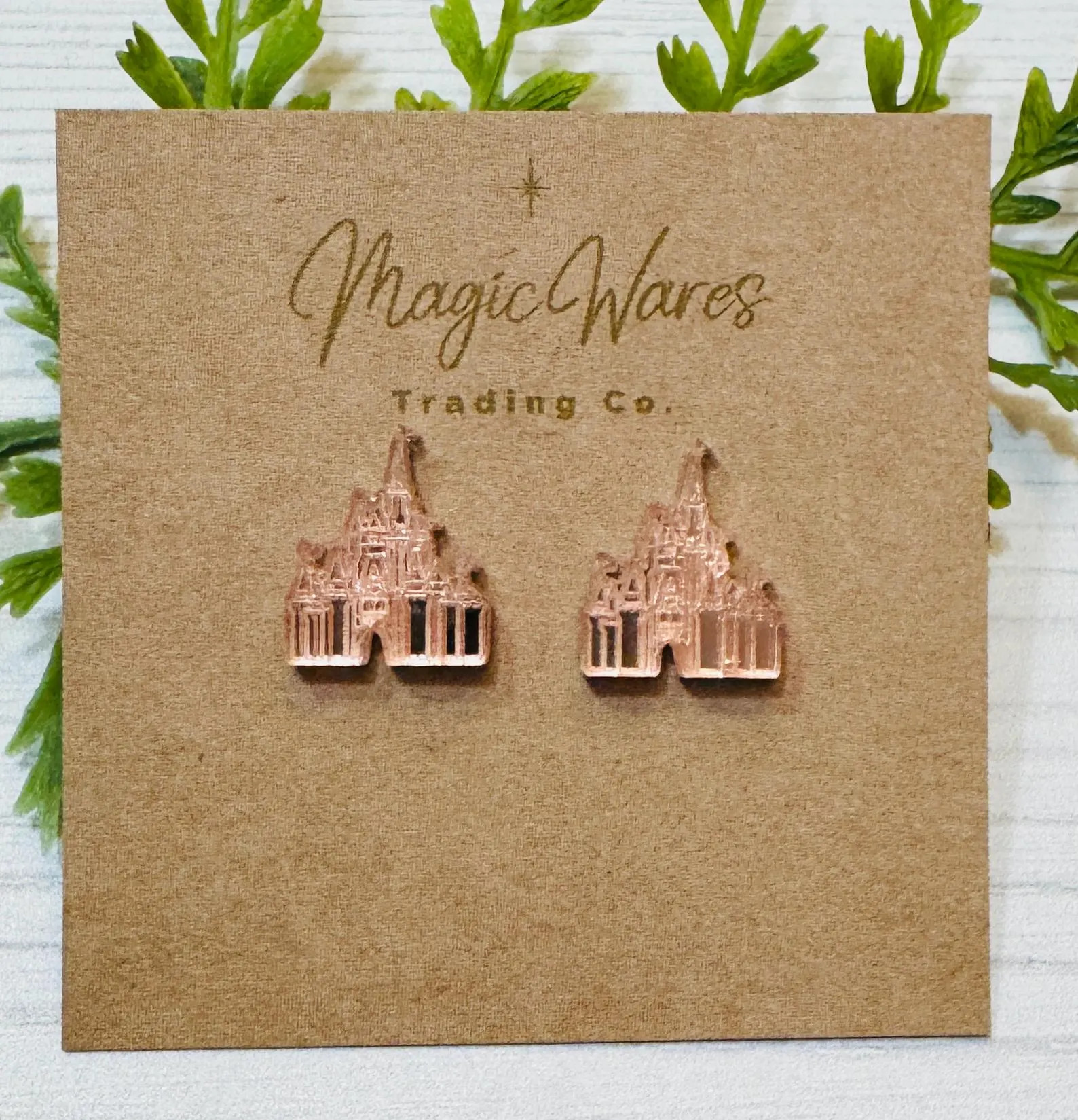 Cinderella Castle Stud Earrings, Laser Cut Mirror Acrylic, Clip-ons Available - Etsy | Etsy (Global)