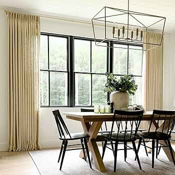TWOPAGES Pinch Pleated Curtain 96 Inches Long Khaki Faux Linen Textured Curtain for Living Room, ... | Amazon (US)